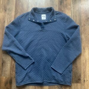 Quilted Blue Women's Cowl Neck Sweater